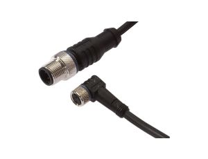 VK500F80 Kabel połączeniowy, 5 m, gniazdo M8 3-stykowe kątowe, wtyczka M12 3-stykowa prosta, PUR (poliuretan), 60 V