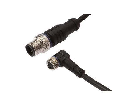 VK500F80 Kabel połączeniowy, 5 m, gniazdo M8 3-stykowe kątowe, wtyczka M12 3-stykowa prosta, PUR (poliuretan), 60 V