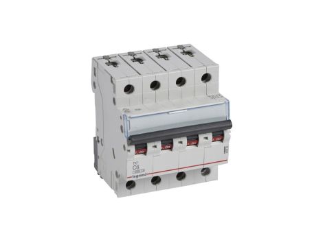 Wyłącznik nadprądowy S bezpiecznik 4-fazowy C6 (C 6A) 4-biegunowy 4P (400V AC) 4-modułowy TX3 Legrand