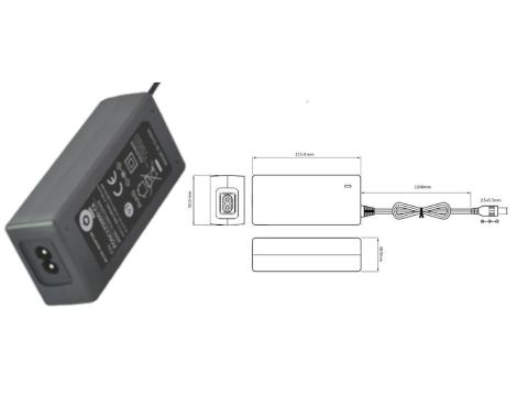 POSC12100A-25 Zasilacz adapter czarny 12W 12V/1A z wtykiem DC - 2.5x5.5