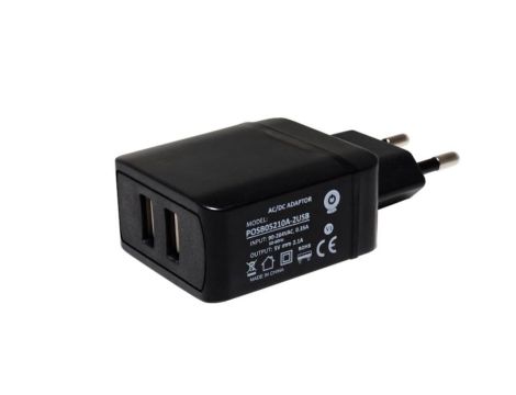 POSB05210A-2USB Zasilacz adapter ładowarka 10.5W 5V 2.1A z dwoma gniazdami USB