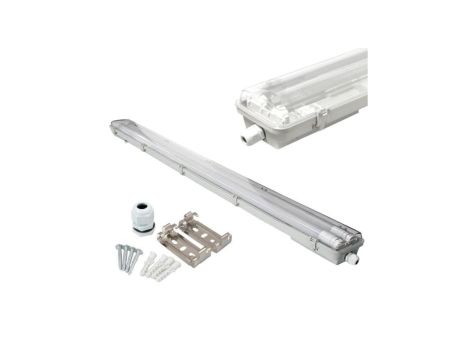 Oprawa sufitowa hermetyczna 120cm lampa 230V z tubami LED 2x36W (nano PC) 3600lm IP65 barwa zimna CW