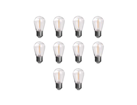 Żarówka LED E27 230V 1W 60lm kula biała ciepła 10 sztuk do girland