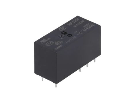 Przekaźnik elektromagnetyczny DPDT Ucewki: 24VDC 8A 8A/250VAC HF115F/024-2Z4BF
