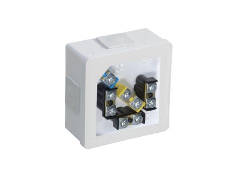Puszka instalacyjna natynkowa typu KLIK z dławikami gumowymi 86x86x40mm hermetyczna IP55 biała ViPlast