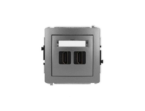 DECO Mechanizm gniazda podwójnego HDMI 2.1, 8K grafitowy 11DHDMI-6