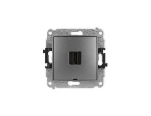 ICON Mechanizm gniazda pojedynczego HDMI 2.1, 8K, bez pola opisowego grafitowy 11IHDMIBO-5