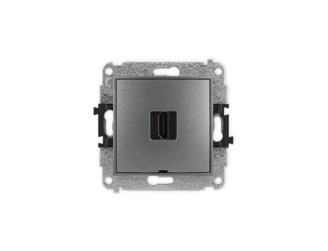 ICON Mechanizm gniazda pojedynczego HDMI 2.1, 8K, bez pola opisowego grafitowy 11IHDMIBO-5