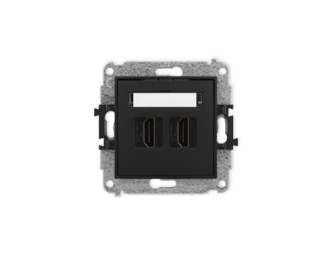 ICON Mechanizm gniazda podwójnego HDMI 2.1, 8K czarny mat 12IHDMI-6