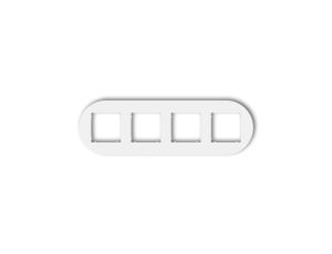 MINI Ramka uniwersalna poczwórna okrągła z tworzywa biały mat 25MRTO-4