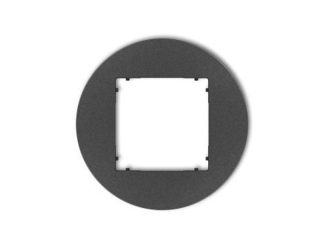 MINI Ramka uniwersalna pojedyncza okrągła z tworzywa grafitowy 11MRTO-1