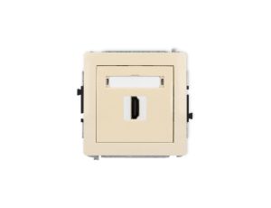 DECO Mechanizm gniazda pojedynczego HDMI 2.1, 8K beżowy 1DHDMI-5
