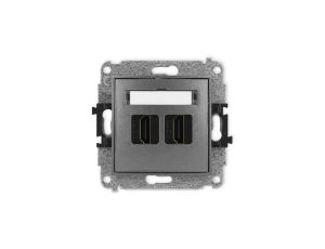 ICON Mechanizm gniazda podwójnego HDMI 2.1, 8K grafitowy 11IHDMI-6