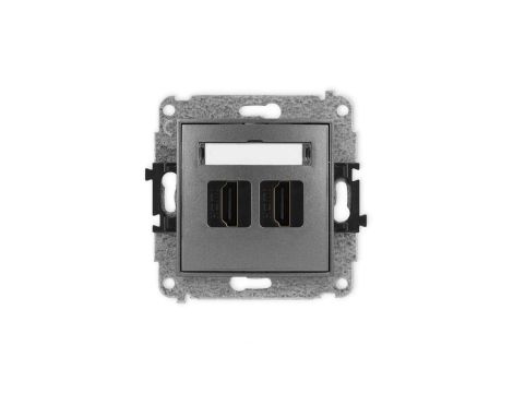 ICON Mechanizm gniazda podwójnego HDMI 2.1, 8K grafitowy 11IHDMI-6