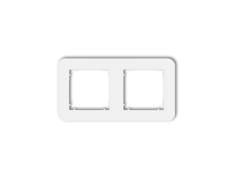 MINI Ramka uniwersalna podwójna zaokrąglona z tworzywa biały mat 25MRTZ-2