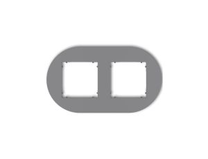 MINI Ramka uniwersalna podwójna okrągła z tworzywa szary mat 27MRTO-2