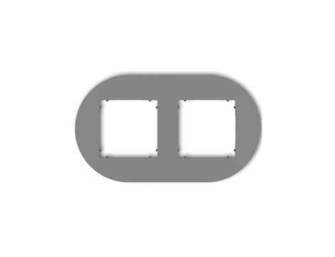 MINI Ramka uniwersalna podwójna okrągła z tworzywa szary mat 27MRTO-2
