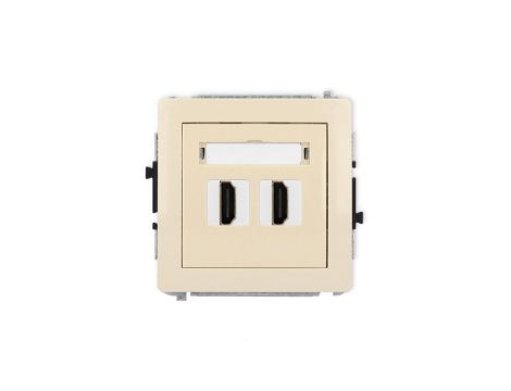 DECO Mechanizm gniazda podwójnego HDMI 2.1, 8K beżowy 1DHDMI-6