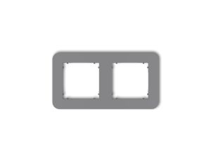 MINI Ramka uniwersalna podwójna zaokrąglona z tworzywa szary mat 27MRTZ-2
