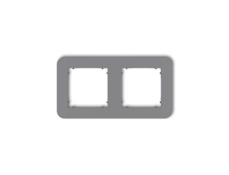 MINI Ramka uniwersalna podwójna zaokrąglona z tworzywa szary mat 27MRTZ-2