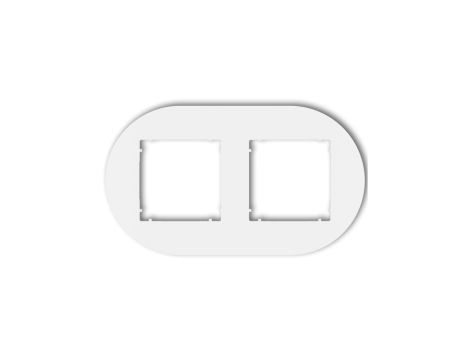 MINI Ramka uniwersalna podwójna okrągła z tworzywa biały mat 25MRTO-2