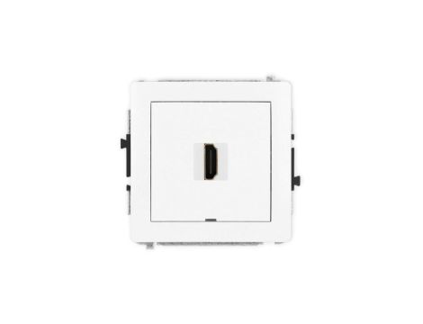 DECO Mechanizm gniazda pojedynczego HDMI 2.1, 8K, bez pola opisowego biały mat 25DHDMIBO-5