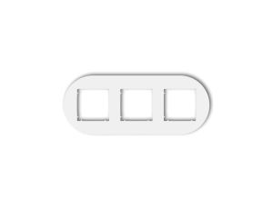MINI Ramka uniwersalna potrójna okrągła z tworzywa biały mat 25MRTO-3