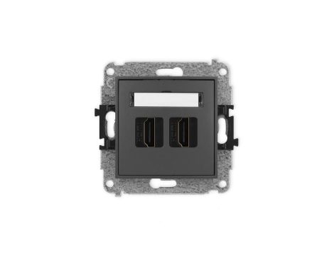 ICON Mechanizm gniazda podwójnego HDMI 2.1, 8K grafitowy mat 28IHDMI-6