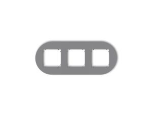 MINI Ramka uniwersalna potrójna okrągła z tworzywa szary mat 27MRTO-3