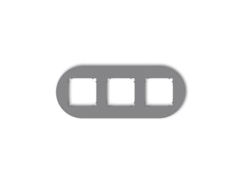 MINI Ramka uniwersalna potrójna okrągła z tworzywa szary mat 27MRTO-3