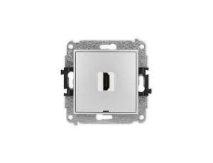 ICON Mechanizm gniazda pojedynczego HDMI 2.1, 8K, bez pola opisowego srebrny metalik 7IHDMIBO-5