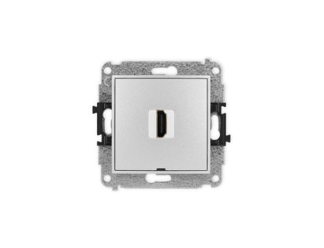 ICON Mechanizm gniazda pojedynczego HDMI 2.1, 8K, bez pola opisowego srebrny metalik 7IHDMIBO-5