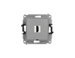 ICON Mechanizm gniazda pojedynczego HDMI 2.1, 8K, bez pola opisowego szary mat 27IHDMIBO-5