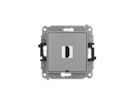 ICON Mechanizm gniazda pojedynczego HDMI 2.1, 8K, bez pola opisowego szary mat 27IHDMIBO-5