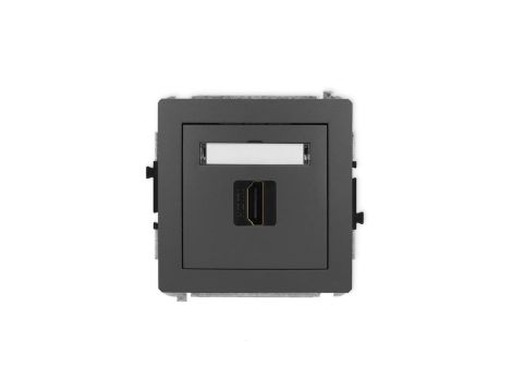 DECO Mechanizm gniazda pojedynczego HDMI 2.1, 8K grafitowy mat 28DHDMI-5
