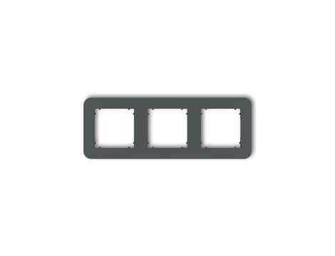 MINI Ramka uniwersalna potrójna zaokrąglona z tworzywa grafitowy mat 28MRTZ-3