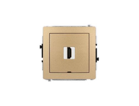 DECO Mechanizm gniazda pojedynczego HDMI 2.1, 8K, bez pola opisowego złoty metalik 8DHDMIBO-5