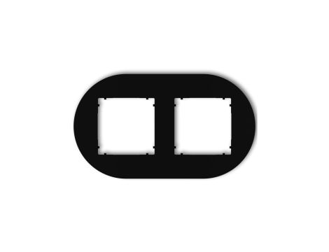 MINI Ramka uniwersalna podwójna okrągła z tworzywa czarny mat 12MRTO-2