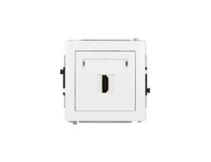DECO Mechanizm gniazda pojedynczego HDMI 2.1, 8K biały DHDMI-5