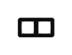 MINI Ramka uniwersalna podwójna zaokrąglona z tworzywa czarny mat 12MRTZ-2