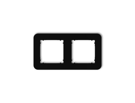 MINI Ramka uniwersalna podwójna zaokrąglona z tworzywa czarny mat 12MRTZ-2