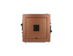 DECO Mechanizm gniazda pojedynczego HDMI 2.1, 8K, bez pola opisowego brązowy metalik 9DHDMIBO-5