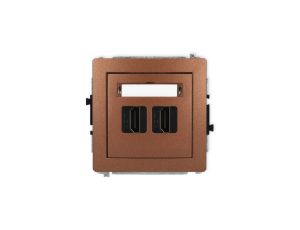 DECO Mechanizm gniazda podwójnego HDMI 2.1, 8K brązowy metalik 9DHDMI-6