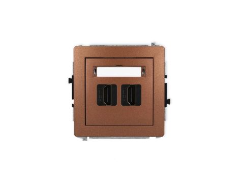 DECO Mechanizm gniazda podwójnego HDMI 2.1, 8K brązowy metalik 9DHDMI-6