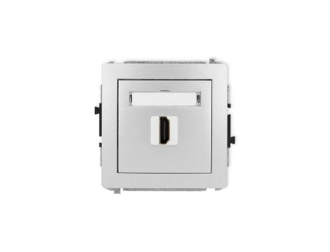 DECO Mechanizm gniazda pojedynczego HDMI 2.1, 8K srebrny metalik 7DHDMI-5
