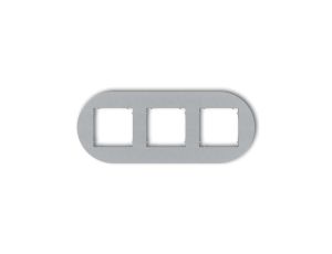 MINI Ramka uniwersalna potrójna okrągła z tworzywa srebrny metalik 7MRTO-3