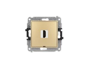ICON Mechanizm gniazda pojedynczego HDMI 2.1, 8K, bez pola opisowego złoty 29IHDMIBO-5