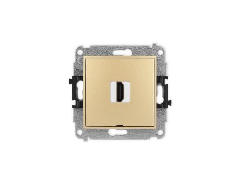 ICON Mechanizm gniazda pojedynczego HDMI 2.1, 8K, bez pola opisowego złoty 29IHDMIBO-5