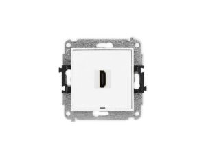 ICON Mechanizm gniazda pojedynczego HDMI 2.1, 8K, bez pola opisowego biały IHDMIBO-5