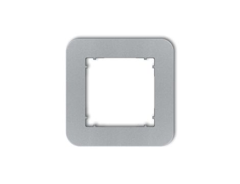 MINI Ramka uniwersalna pojedyncza zaokrąglona z tworzywa srebrny metalik 7MRTZ-1